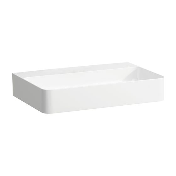 Laufen Aufsatzwaschtisch VAL 420x650x155mm, Weiß LCC, ohne Hahnloch/Überlauf