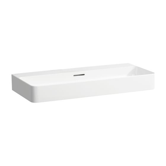 Laufen Aufsatzwaschtisch VAL 420x950x155mm, Weiß LCC, ohne Hahnloch, mit Überlauf