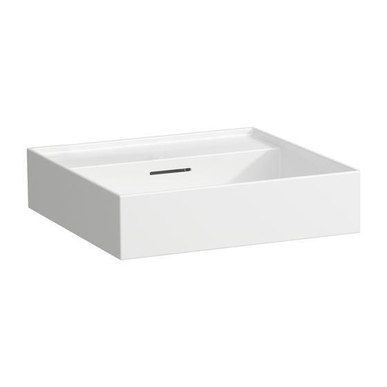 Laufen Aufsatzwaschtisch Kartell 460x500x145mm, Active Weiß LCC, ohne Hahnloch, mit Überlauf