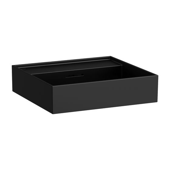 Laufen Waschtisch Kartell 460x500x145mm, Mattschwarz, ohne Hahnloch, mit Überlauf