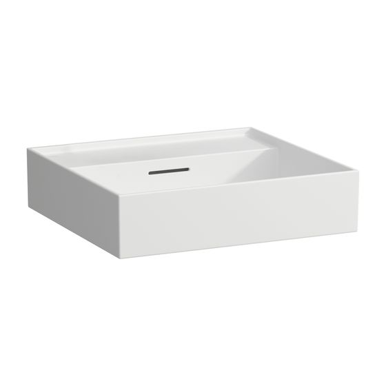 Laufen Waschtisch Kartell 460x500x145mm, Mattweiß, ohne Hahnloch, mit Überlauf