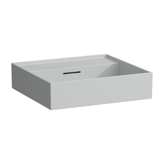 Laufen Aufsatzwaschtisch Kartell 460x500x145mm, Mattgrau, ohne Hahnloch, mit Überlauf