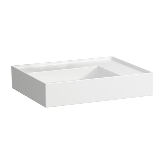 Laufen Aufsatzwaschtisch Kartell 460x600x150mm, Weiß LCC, ohne Hahnloch/Überlauf Ablage rechts