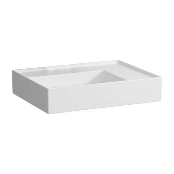 Laufen Aufsatzwaschtisch Kartell 460x600x150mm, Mattweiß, ohne Hahnloch/Überlauf Ablage rechts