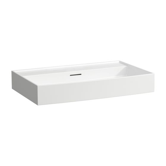 Laufen Aufsatzwaschtisch Kartell 460x800x145mm, Weiß LCC, ohne Hahnloch, mit Überlauf Standardablauf