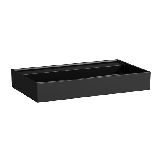 Laufen Aufsatzwaschtisch Kartell 460x800x145mm, glänzend Schwarz, ohne Hahnloch/Überlauf, Kanal unten geschlossen
