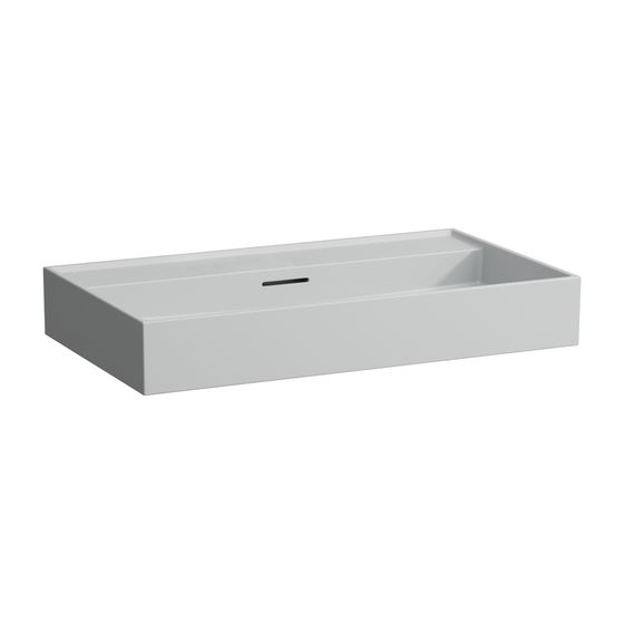 Laufen Waschtisch Kartell 460x800x145mm, Mattgrau, ohne Hahnloch, mit Überlauf Standardablauf