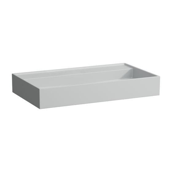 Laufen Waschtisch Kartell 460x800x145mm, Mattgrau, ohne Hahnloch/Überlauf, Kanal unten geschlossen