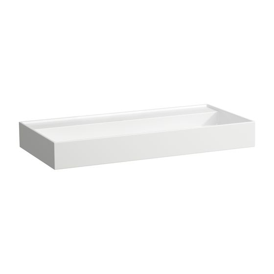 Laufen Waschtisch Kartell 460x1000x145mm, Weiß LCC, ohne Hahnloch/Überlauf, Kanal unten geschlossen