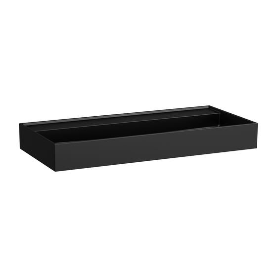 Laufen Waschtisch Kartell 460x1000x145mm, Mattschwarz, ohne Hahnloch/Überlauf, Kanal unten geschlossen