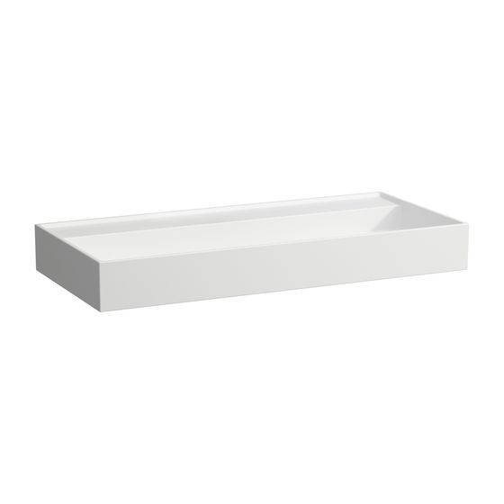 Laufen Waschtisch Kartell 460x1000x145mm, Mattweiß, ohne Hahnloch/Überlauf, Kanal unten geschlossen