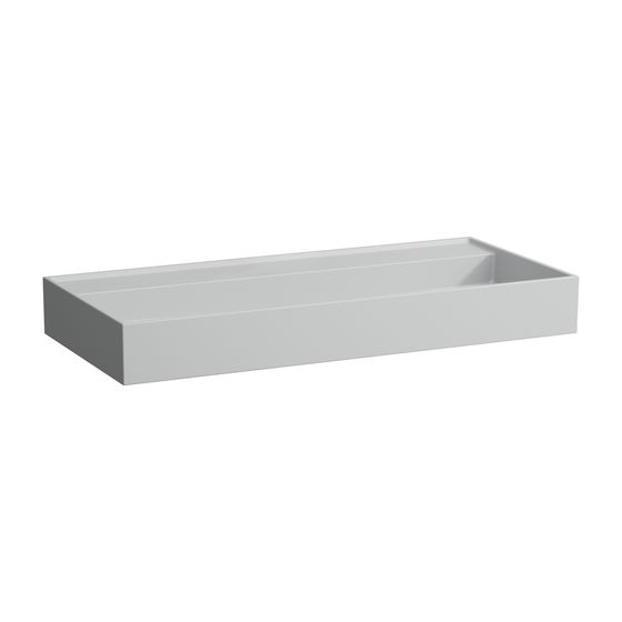 Laufen Waschtisch Kartell 460x1000x145mm, Mattgrau, ohne Hahnloch/Überlauf, Kanal unten geschlossen