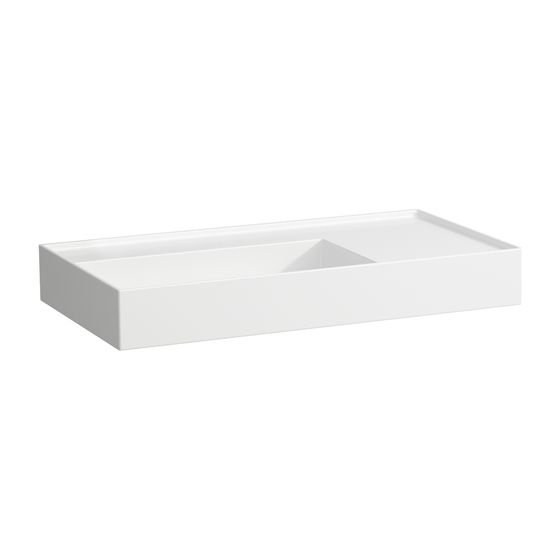 Laufen Aufsatzwaschtisch Kartell 460x900x150mm, Weiß, ohne Hahnloch/Überlauf Ablage rechts