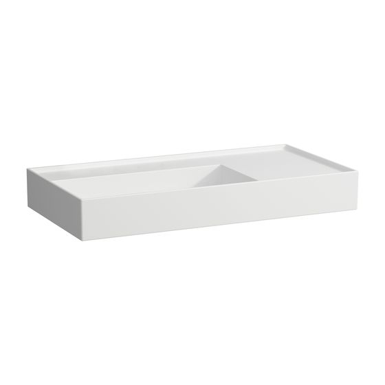 Laufen Aufsatzwaschtisch Kartell 460x900x150mm, Mattweiß, ohne Hahnloch/Überlauf Ablage rechts