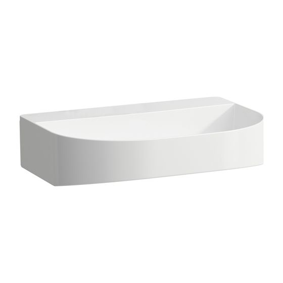 Laufen Aufsatzwaschtisch Sonar 420x600x145mm, Weiß LCC, ohne Hahnloch/Überlauf, Kanal unten geschlossen