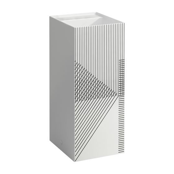 Laufen Waschtisch freistehend Kartell 435x375x900mm, ohne Hahnloch/Überlauf Liniennetz grau