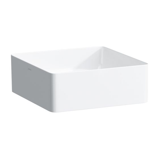 Laufen Waschtisch-Schale Living Saphirkeramik 360x360x130mm, Weiß LCC, quadratisch, ohne Hahnloch/Überlauf