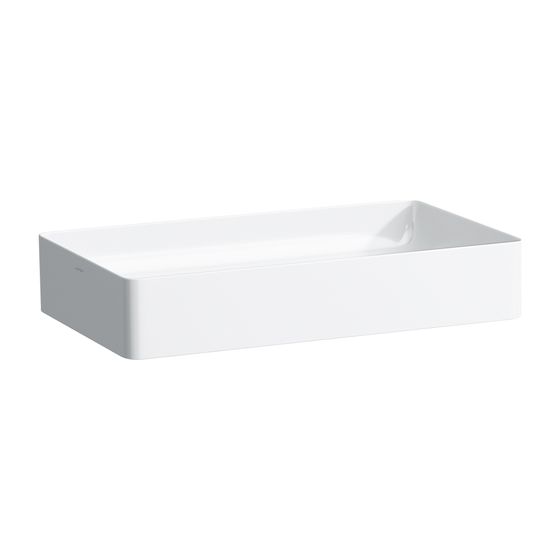 Laufen Waschtisch-Schale Living Saphirkeramik 340x600x110mm, Weiß, rechteckig, ohne Hahnloch/Überlauf