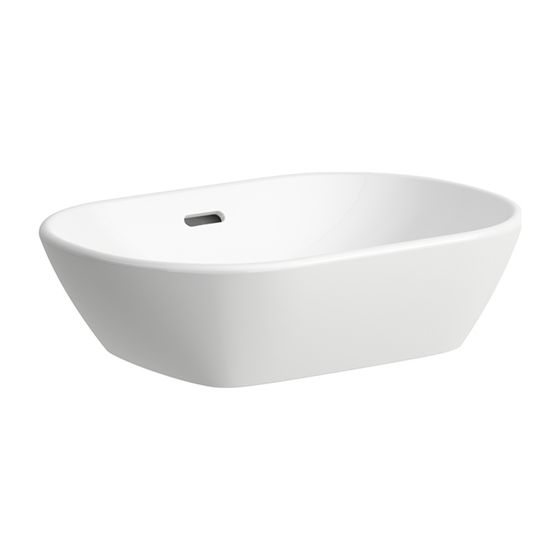 Laufen Waschtisch-Schale LUA 350x500x135mm, Weiß LCC, ohne Hahnloch, mit Überlauf