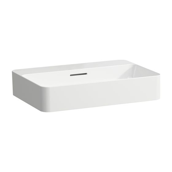 Laufen Waschtisch-Schale VAL 400x600x150mm, Weiß LCC, mit Armaturenbank, ohne Hahnloch, mit Überlauf