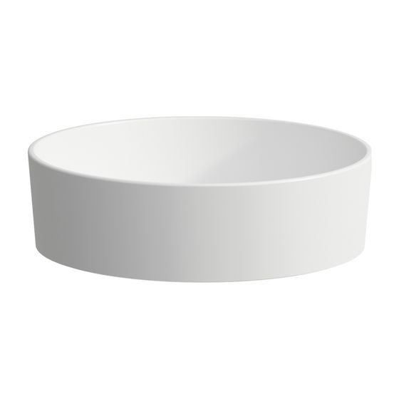Laufen Waschtisch-Schale Kartell 420x420x135mm, Mattweiß, ohne Hahnloch/Überlauf