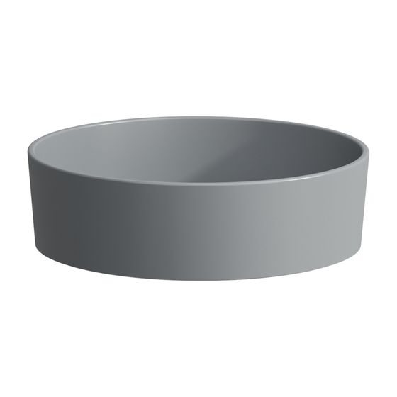 Laufen Waschtisch-Schale Kartell 420x420x135mm, Mattgraphit, ohne Hahnloch/Überlauf