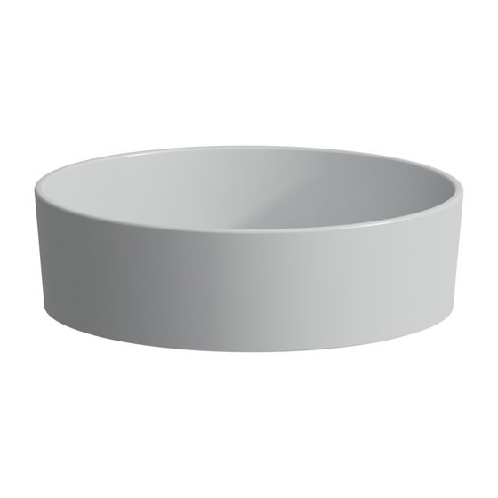 Laufen Waschtisch-Schale Kartell 420x420x135mm, Mattgrau, ohne Hahnloch/Überlauf