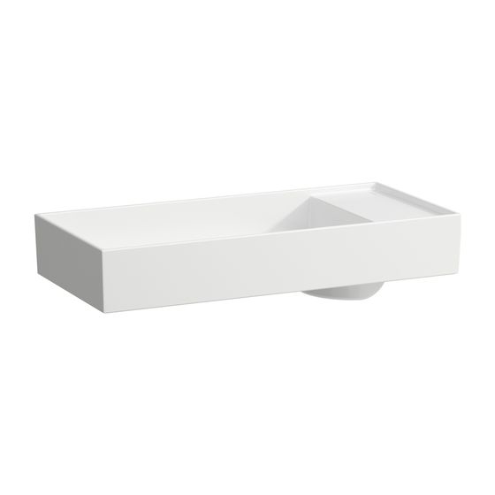 Laufen Waschtisch-Schale Kartell 350x750x150mm, Active Weiß LCC, ohne Hahnloch/Überlauf Armaturenbank rechts