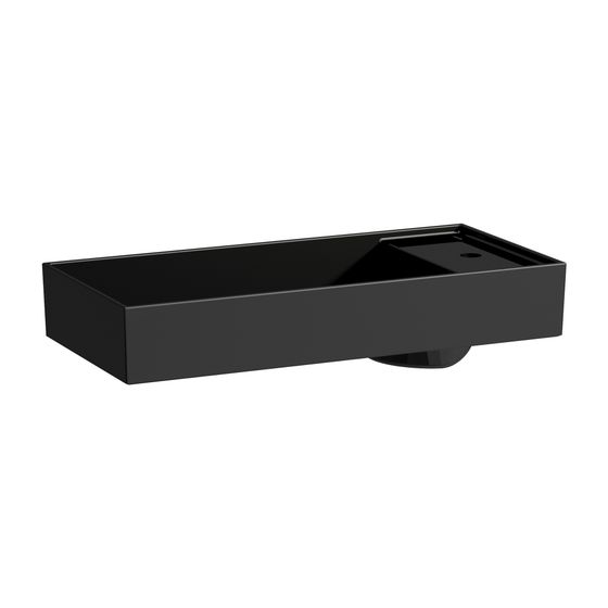 Laufen Waschtisch-Schale Kartell 350x750x150mm, glänzend Schwarz, 1 Hahnloch, ohne Überlauf Armaturenbank rechts
