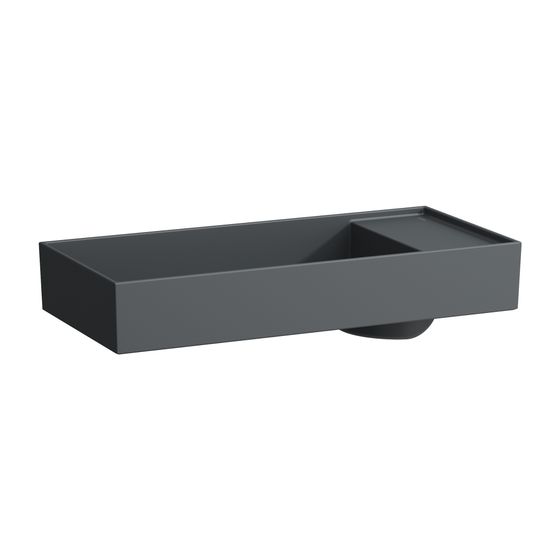 Laufen Waschtisch-Schale Kartell 350x750x150mm, Mattgraphit, ohne Hahnloch/Überlauf Armaturenbank rechts