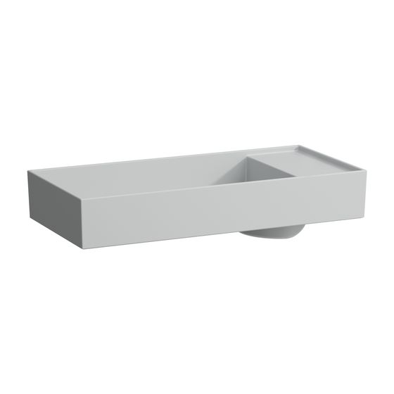 Laufen Waschtisch-Schale Kartell 350x750x150mm, Mattgrau, ohne Hahnloch/Überlauf Armaturenbank rechts