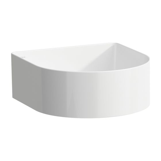 Laufen Waschtisch-Schale Sonar 340x340x140mm, Mattweiß, ohne Hahnloch/Überlauf