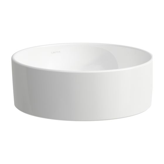 Laufen Waschtisch-Schale Savoy 380x380x130mm, Weiß, rund, ohne Hahnloch/Überlauf