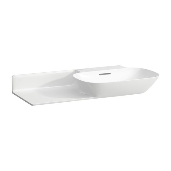 Laufen Waschtisch INO 450x900x145mm, Mattweiß, ohne Hahnloch, mit Überlauf Ablage links
