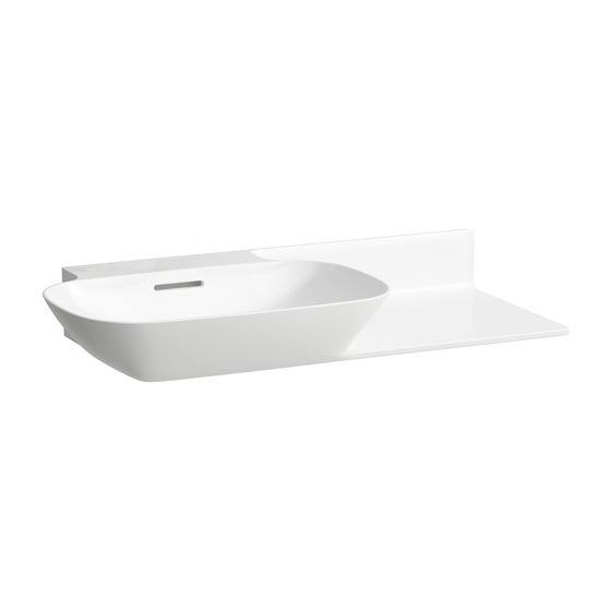Laufen Waschtisch INO 450x900x145mm, Weiß LCC, ohne Hahnloch, mit Überlauf Ablage rechts