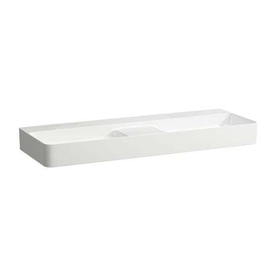 Laufen Doppelwaschtisch VAL 420x12000x155x155mm, Weiß, ohne Hahnloch/Überlauf, Kanal unten geschlossen semi-trockener Bereich