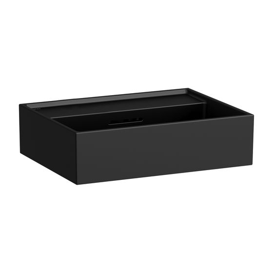 Laufen Handwaschbecken Kartell 340x450x140mm, Mattschwarz, ohne Hahnloch, mit Überlauf Standardablauf