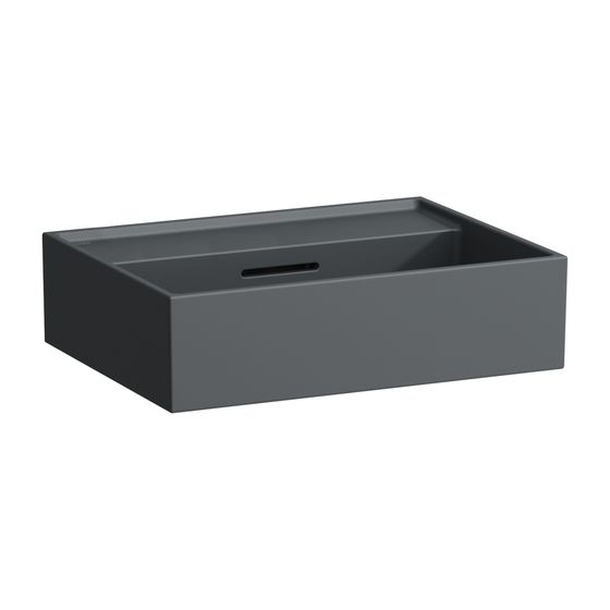 Laufen Handwaschbecken Kartell 340x450x140mm, Mattgraphit, ohne Hahnloch, mit Überlauf Standardablauf