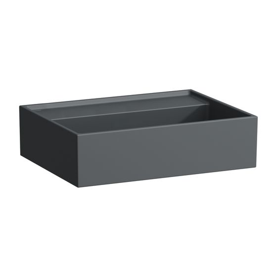 Laufen Handwaschbecken Kartell 340x450x140mm, Mattgraphit, ohne Hahnloch/Überlauf, Kanal unten geschlossen