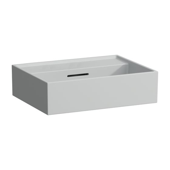 Laufen Handwaschbecken Kartell 340x450x140mm, Mattgrau, ohne Hahnloch, mit Überlauf Standardablauf