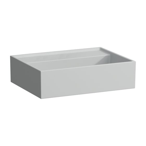 Laufen Handwaschbecken Kartell 340x450x140mm, Mattgrau, ohne Hahnloch/Überlauf, Kanal unten geschlossen