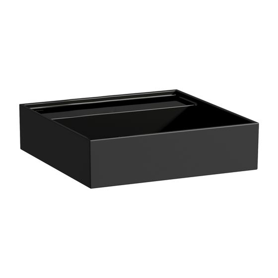 Laufen Handwaschbecken Kartell 460x460x150mm, glänzend Schwarz, ohne Hahnloch/Überlauf