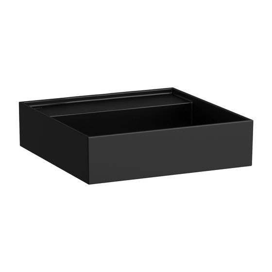 Laufen Handwaschbecken Kartell 460x460x150mm, Mattschwarz, ohne Hahnloch/Überlauf