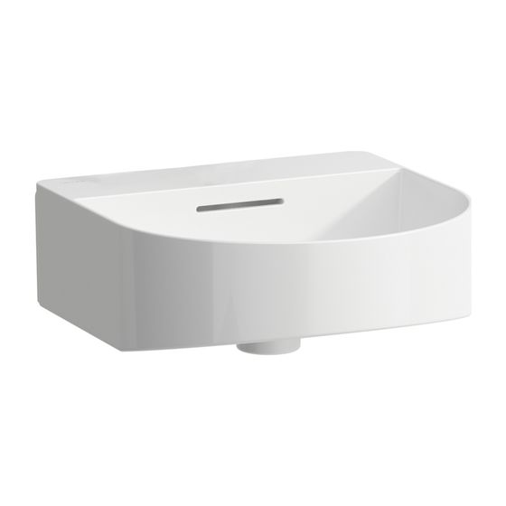 Laufen Aufsatzhandwaschbecken Sonar 420x410x170mm, Mattweiß, ohne Hahnloch, mit Überlauf