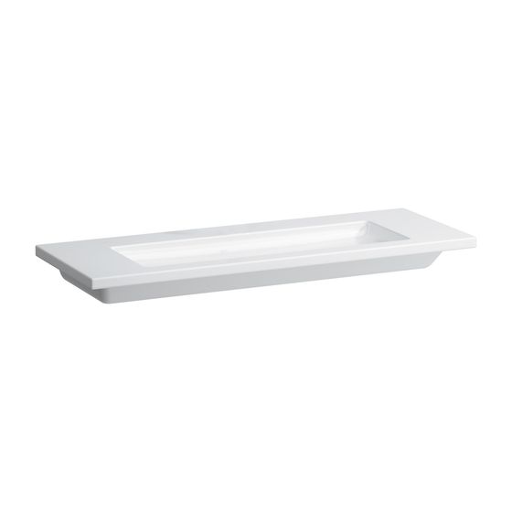 Laufen Waschtisch Living Square 480x1300x120mm, Weiß, ohne Hahnloch/Überlauf