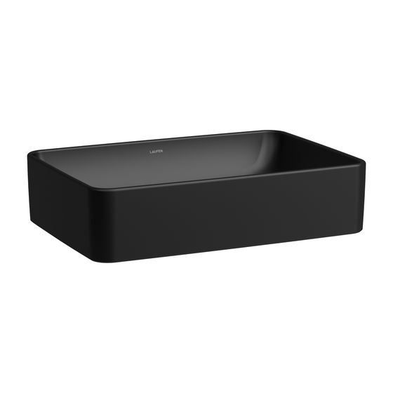 Laufen Waschtisch-Schale Savoy 380x550x155mm, Mattschwarz, rechteckig, ohne Hahnloch/Überlauf