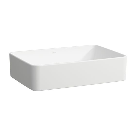 Laufen Waschtisch-Schale Savoy 380x550x155mm, Mattweiß, rechteckig, ohne Hahnloch/Überlauf