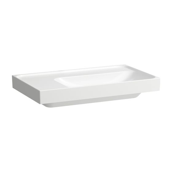 Laufen Waschtisch MEDA 460x800x160mm, Weiß LCC, Ablage links, ohne Hahnloch/Überlauf