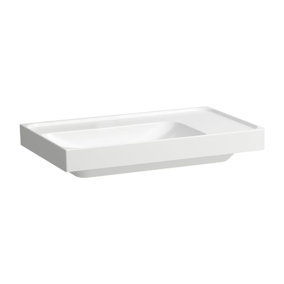Laufen Waschtisch MEDA 460x800x160mm, Weiß, Ablage rechts, ohne Hahnloch/Überlauf