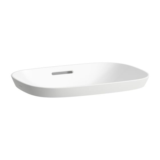 Laufen Einbauwaschtisch von oben INO 365x500x150mm, Weiß LCC, ohne Hahnloch, mit Überlauf
